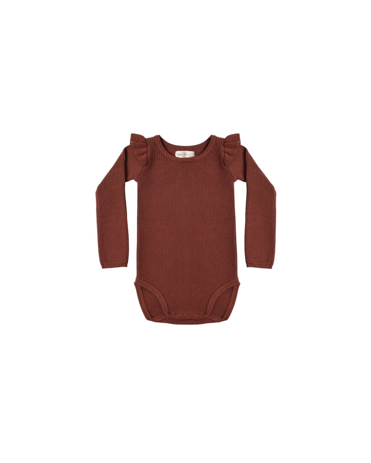 Shoulder Ruffle Bodysuit | Brick
