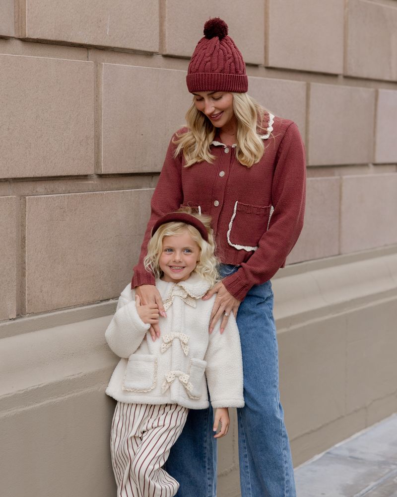 Collared Cardigan || Burgundy
