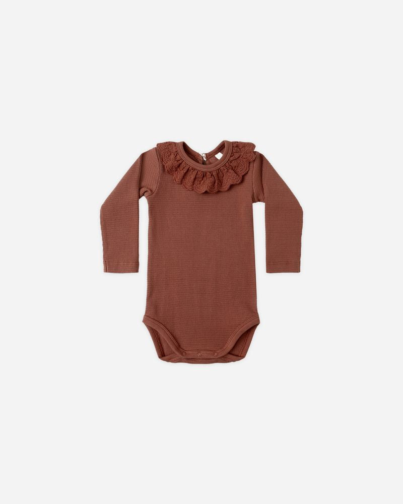Ruffle Collar Bodysuit | Cranberry