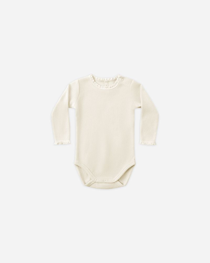 Waffle Long Sleeve Bodysuit | Natural