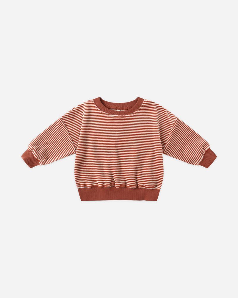 Velour Relaxed Sweatshirt | Candy Stripe