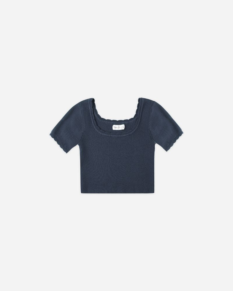 Scallop Tee | Navy