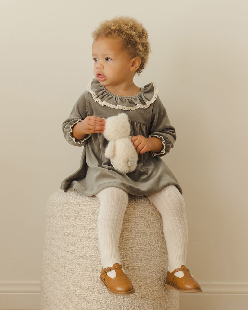 Velour Baby Dress | Forest