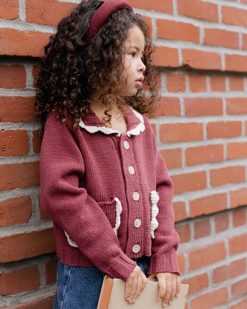 Collared Cardigan | Burgundy