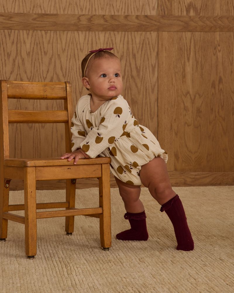 Long Sleeve Bubble Romper | Golden Apples