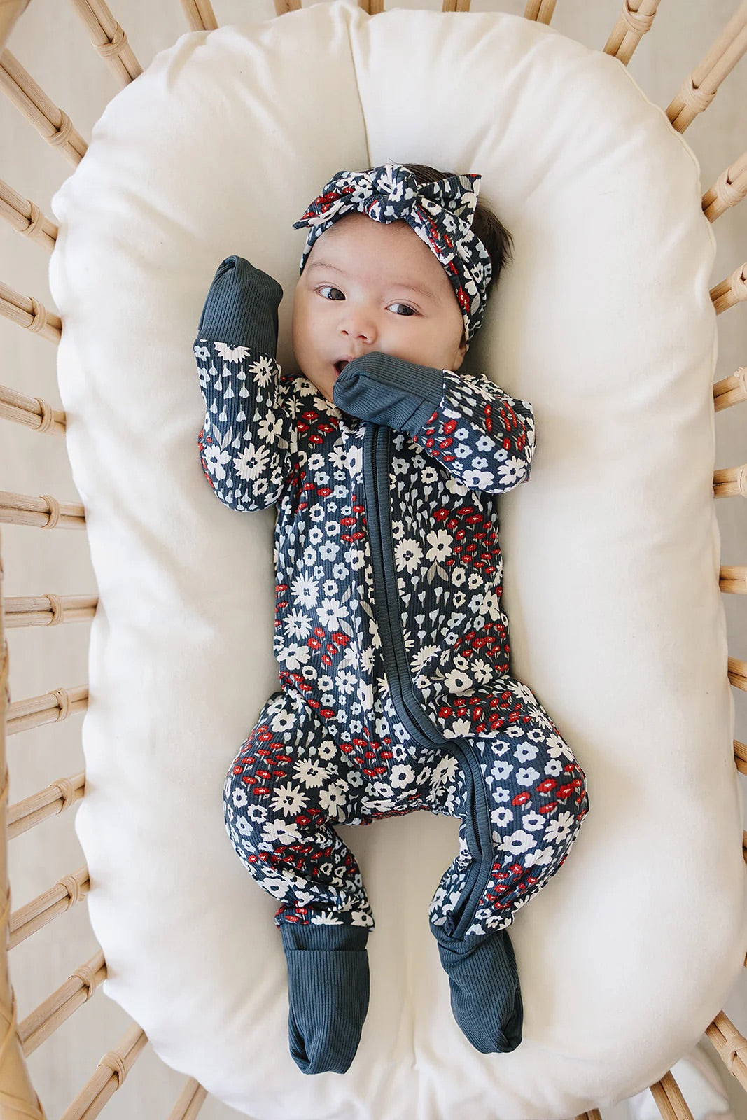Ribbed Bamboo Zipper | Americana Floral