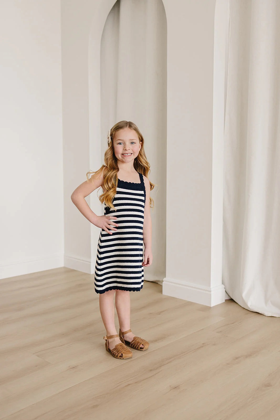 Knit Tank Dress I Navy Stripe