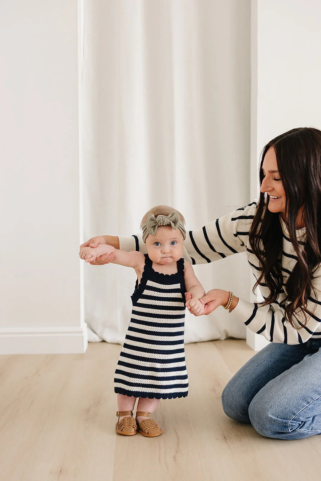 Knit Tank Dress I Navy Stripe