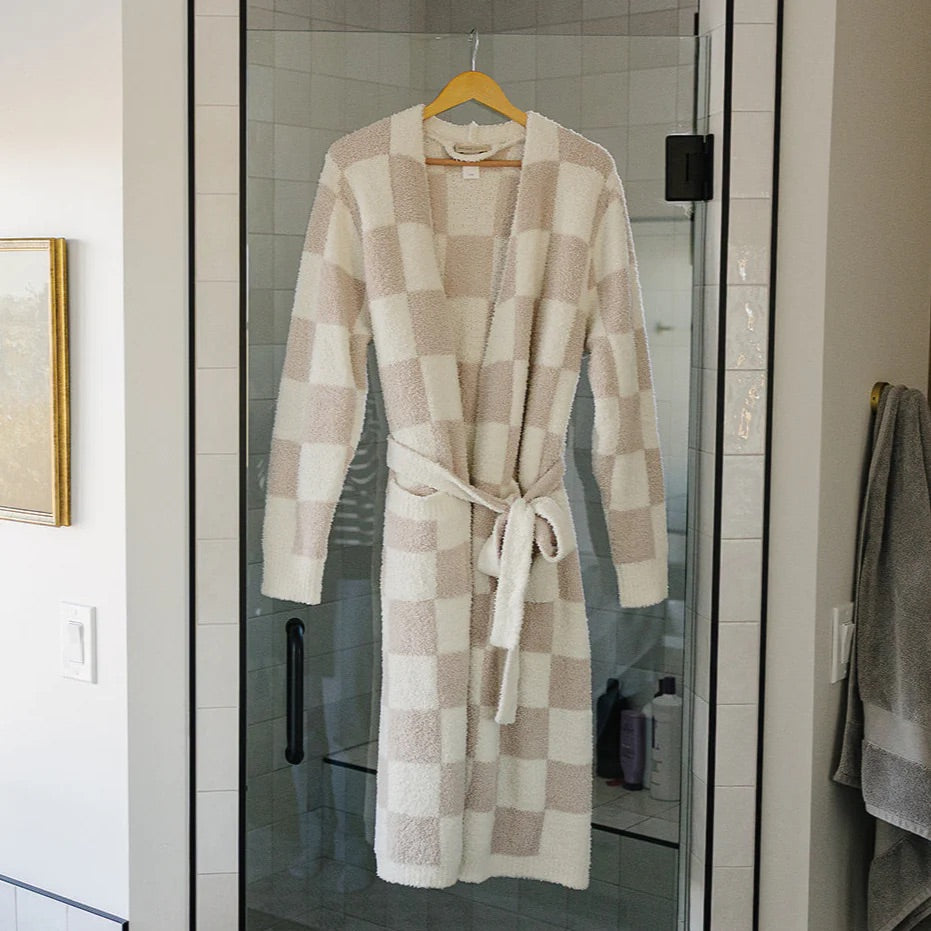 Women's Robe | Taupe Check