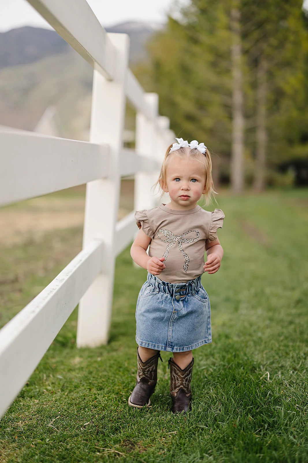 Cheetah Bow Ruffle Tee