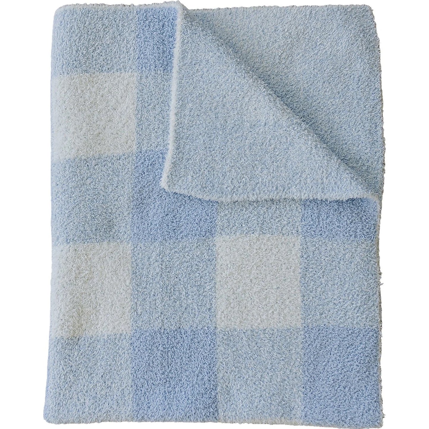 Plush Blanket | Light Blue Plaid