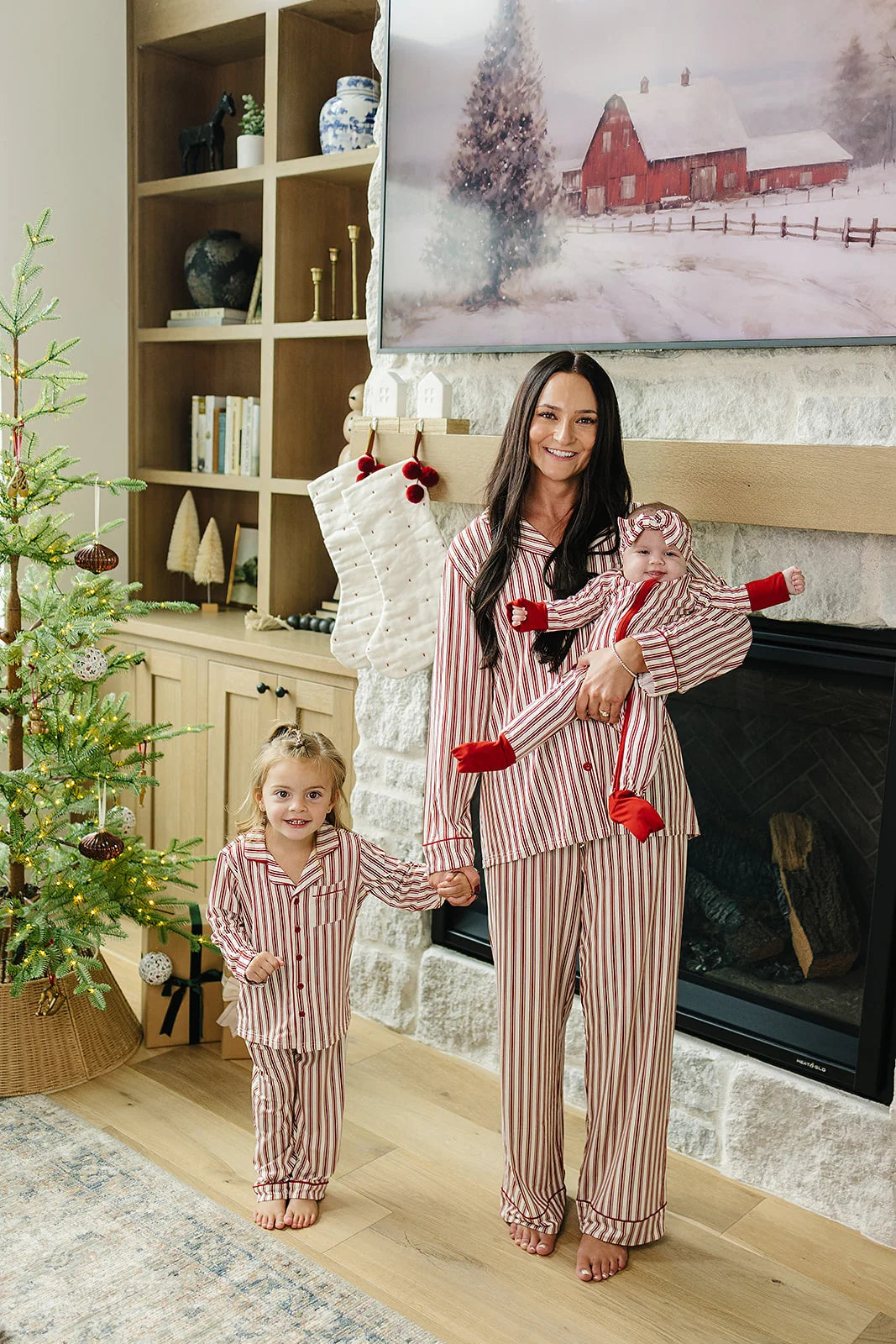 Collared Bamboo Set | Red Stripe