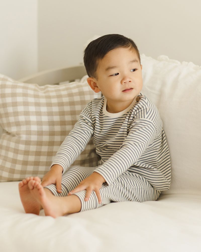 Drawstring Pant | Ocean Micro Stripe