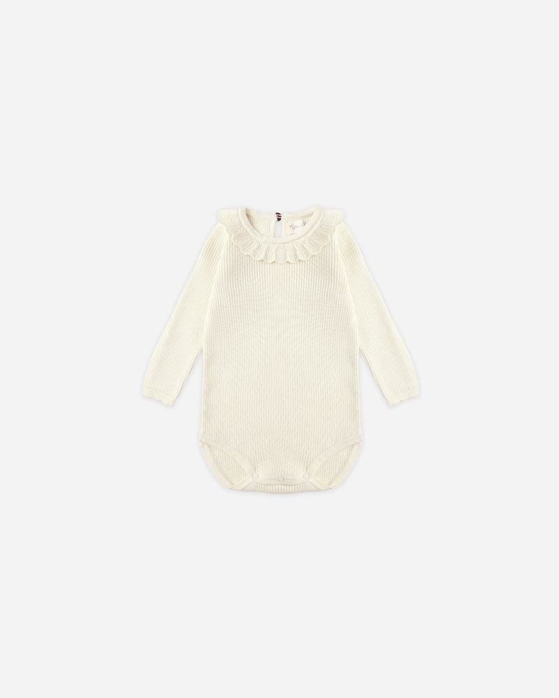 Ruffle Collar Bodysuit | Natural