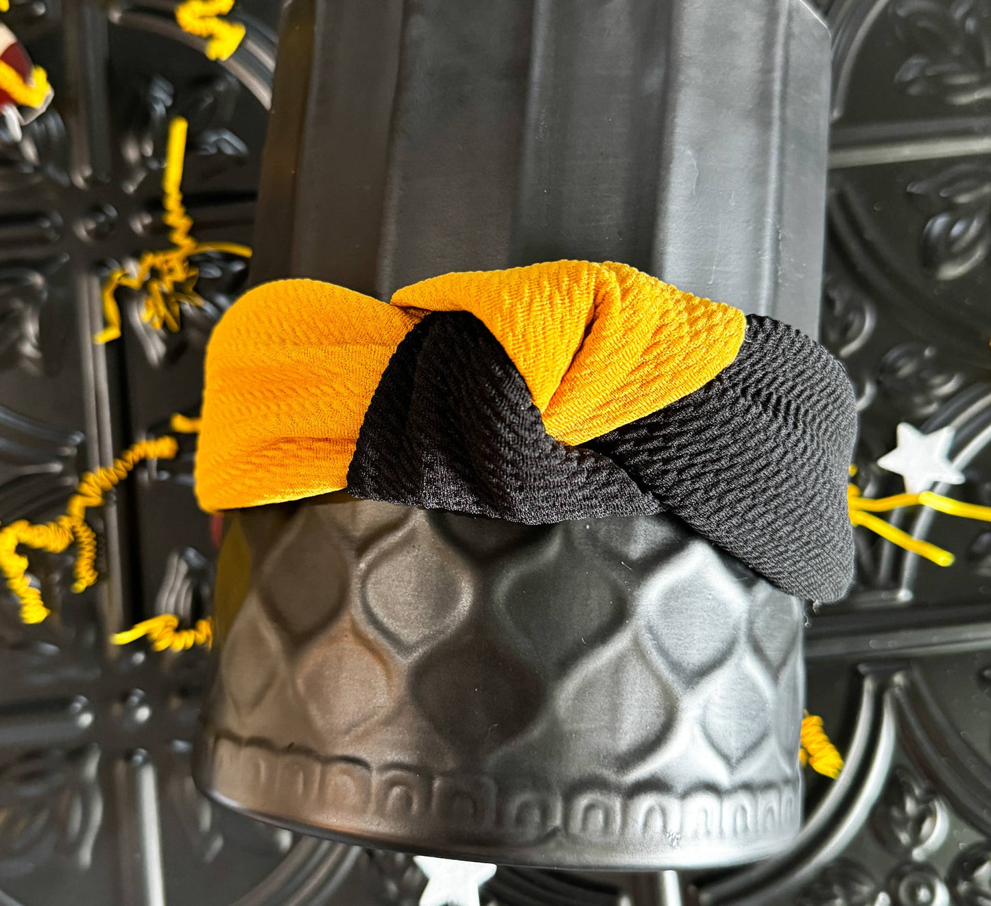2 Toned Structured Headband | Black/Mustard