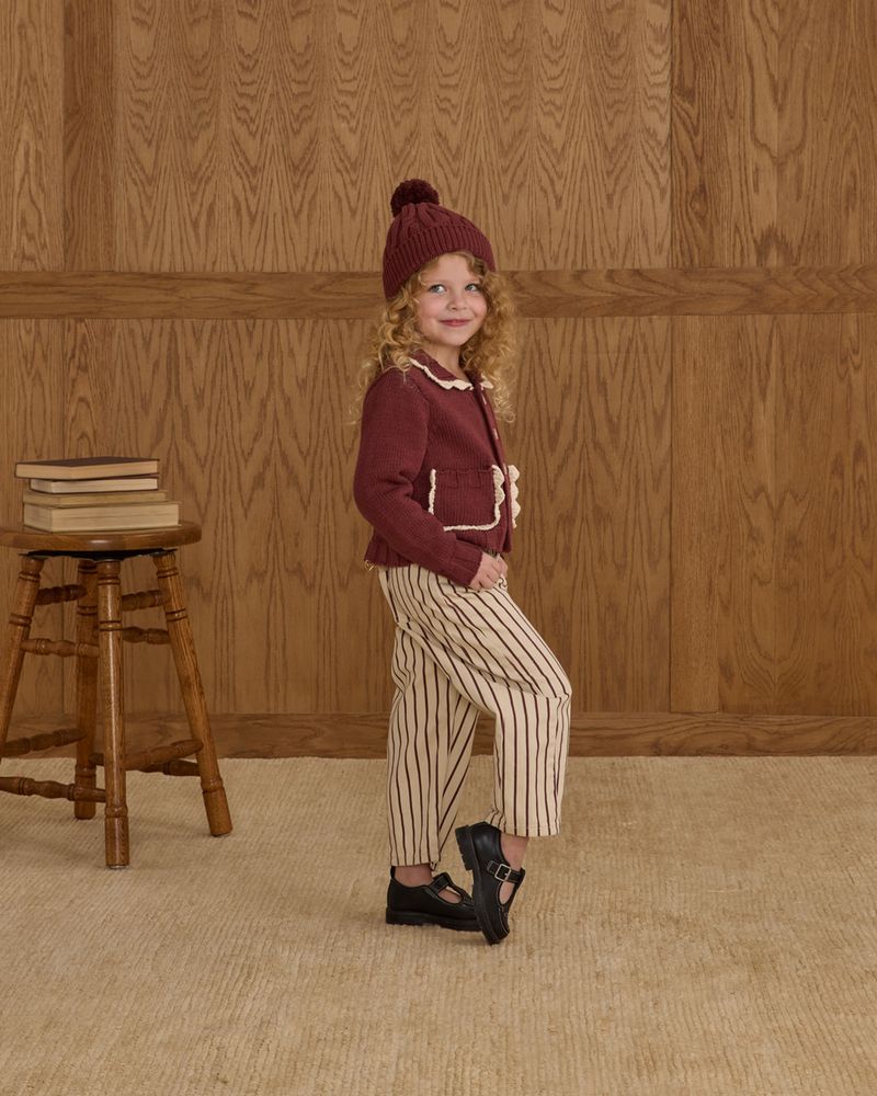 Collared Cardigan | Burgundy