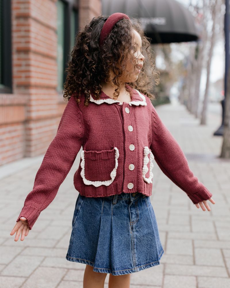 Collared Cardigan | Burgundy