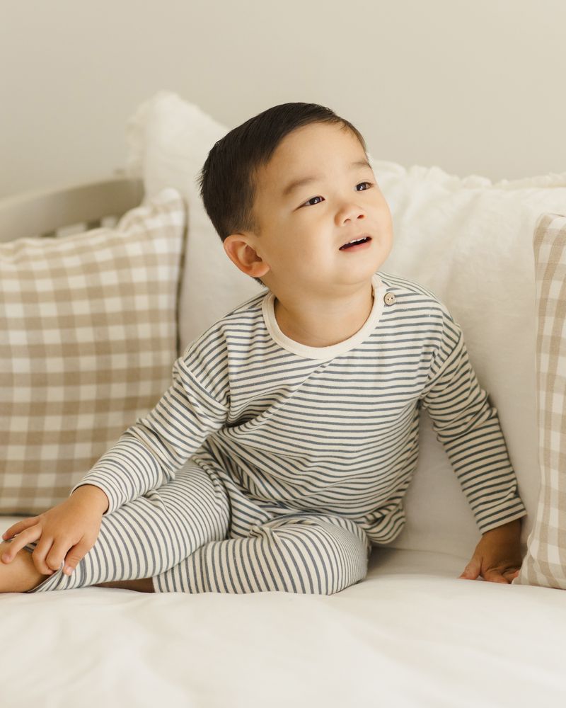Drawstring Pant | Ocean Micro Stripe