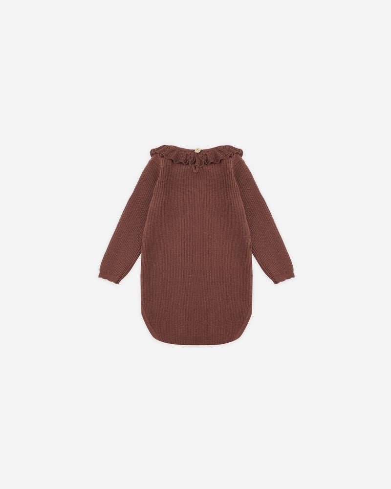 Ruffle Collar Bodysuit | Burgundy