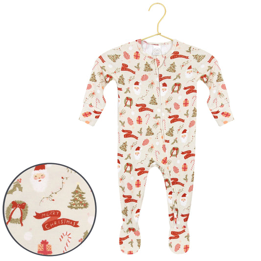 Zipper Footie | Mistletoe