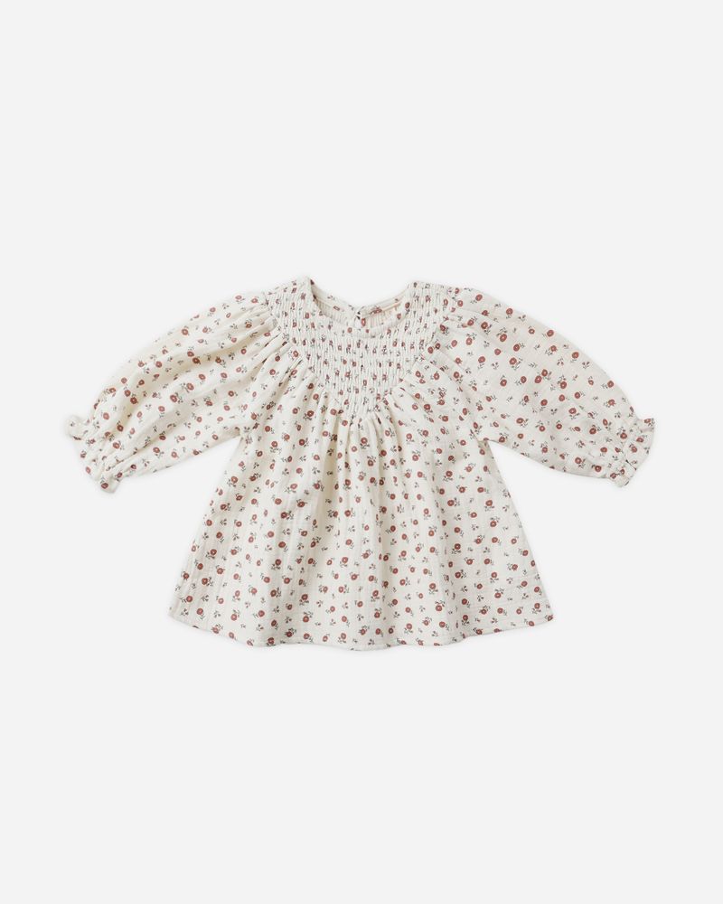 V Smocked Dress | Winter Ditsy