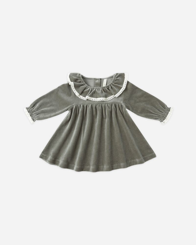 Velour Baby Dress | Forest