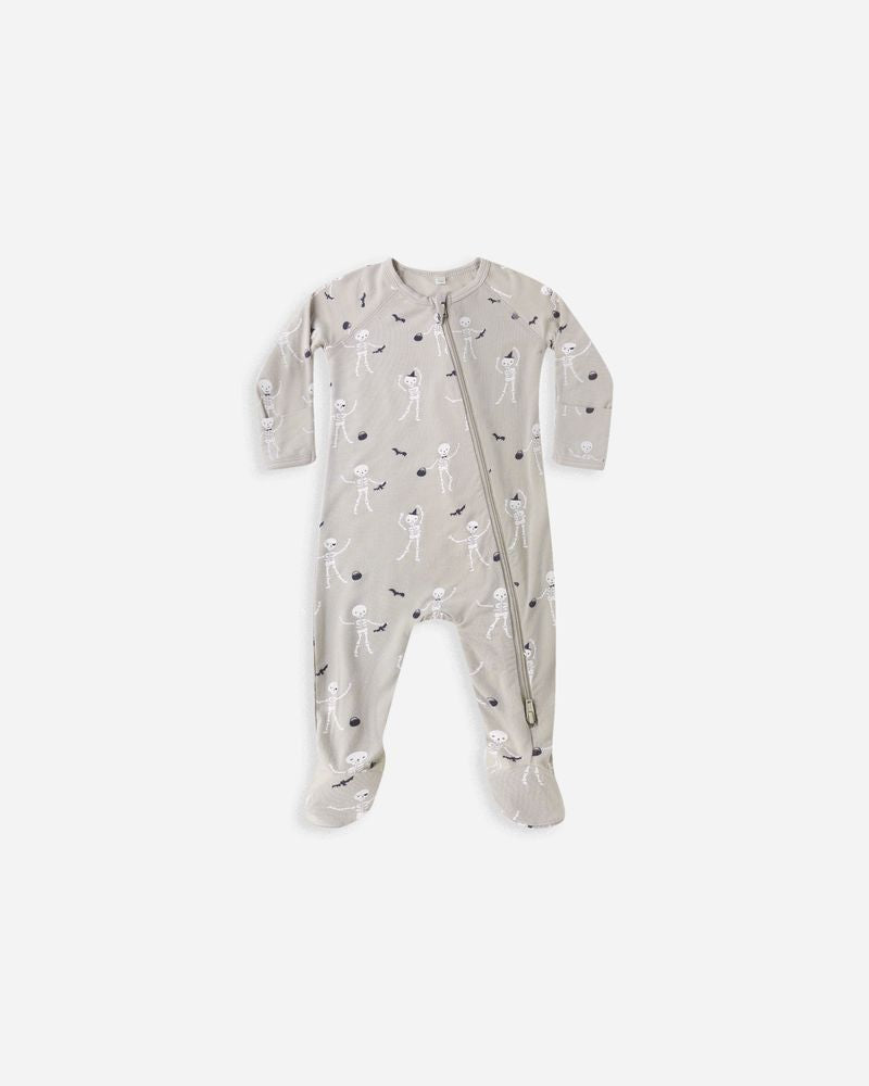 Bamboo Zip Footie | Skeletons