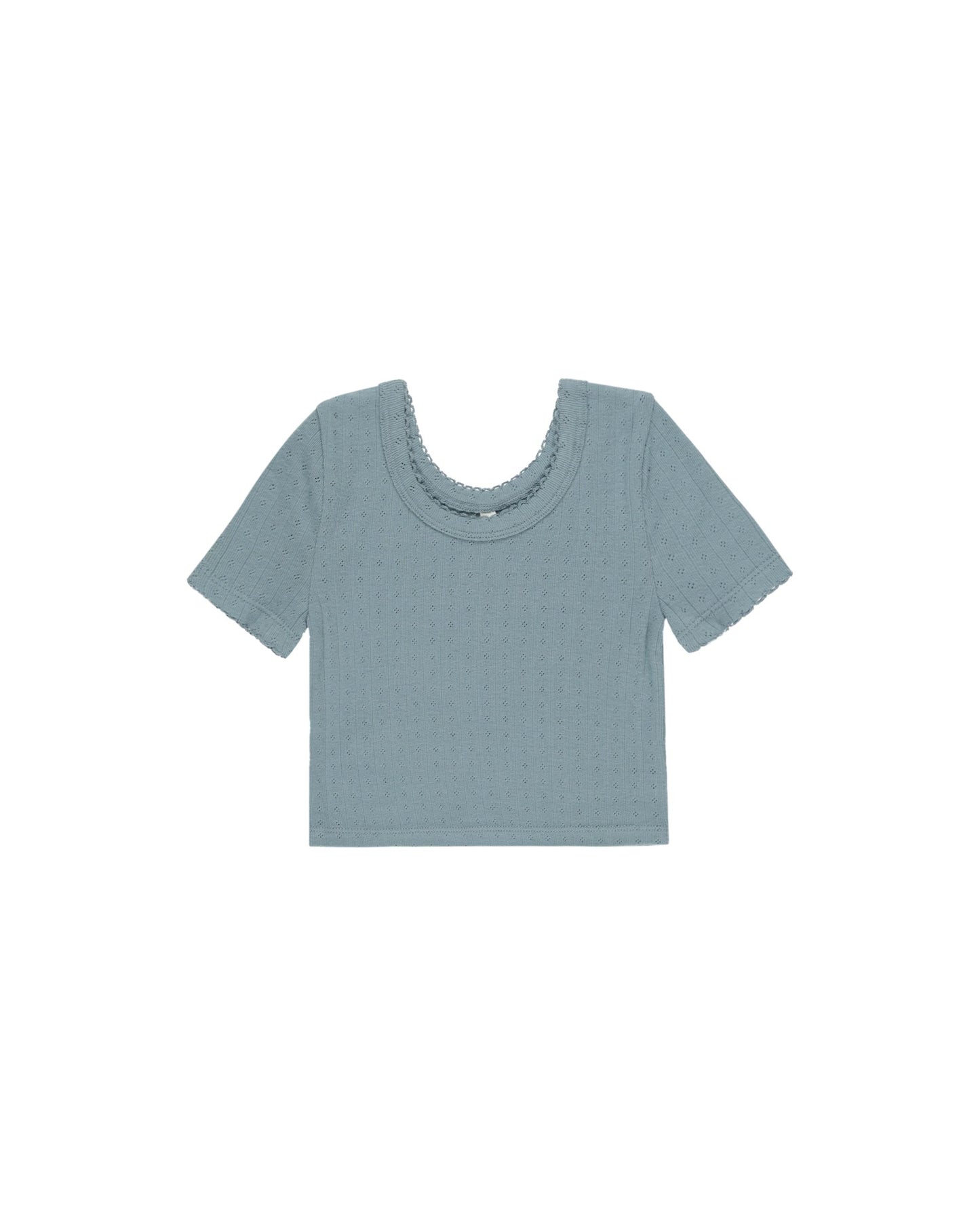 Pointelle Tee I Ocean