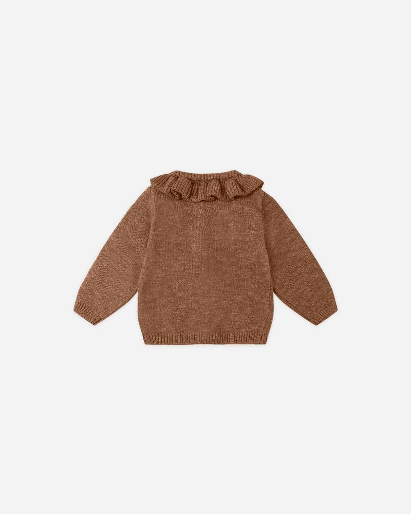 Ruffle Collar Cardigan | Heather Cedar