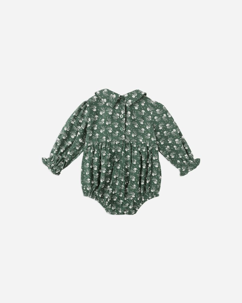 Cora Romper | Green Ditsy