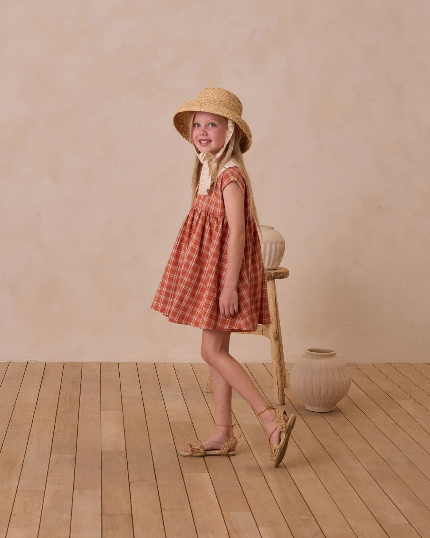 Collared Babydoll Dress I Poppy Check