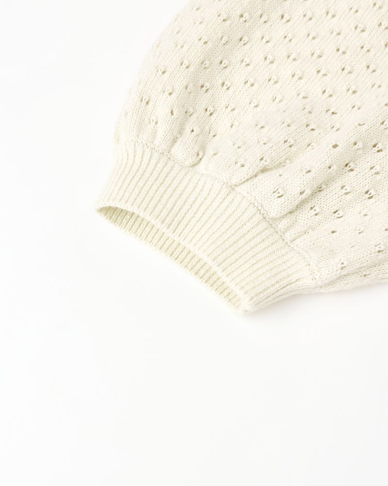 Pointelle Collared Top | Natural