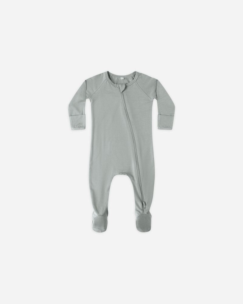 Bamboo Zip Footie | Steel Blue