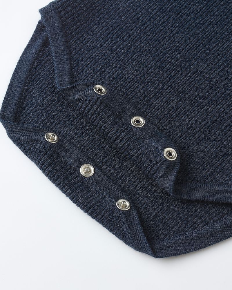 Ruffle Collar Bodysuit | Navy