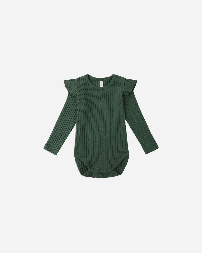 Shoulder Ruffle Bodysuit | Green
