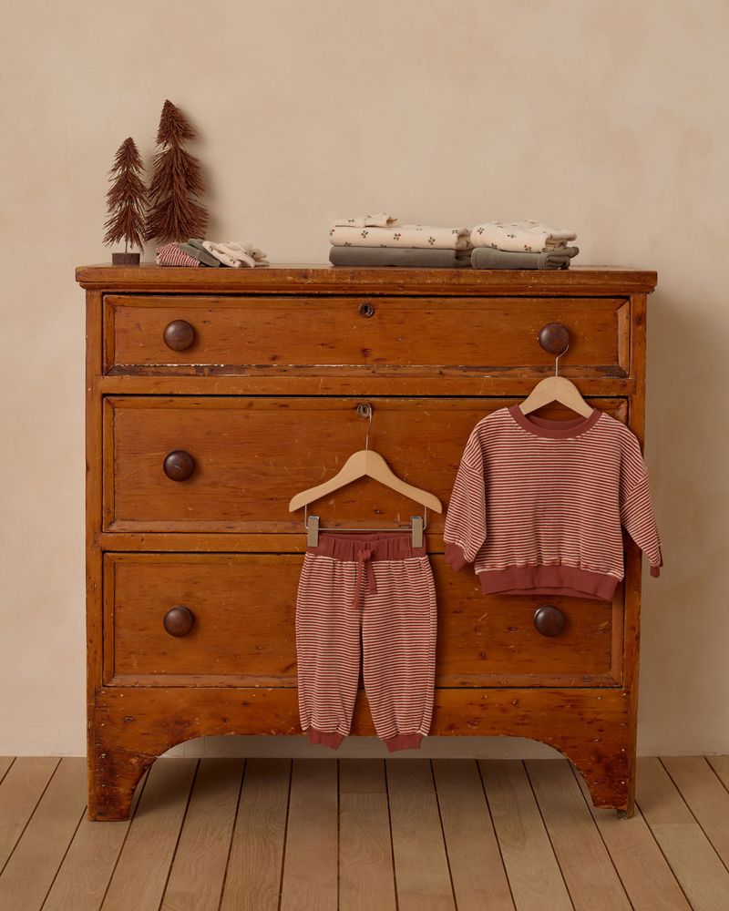 Velour Relaxed Sweatshirt | Candy Stripe