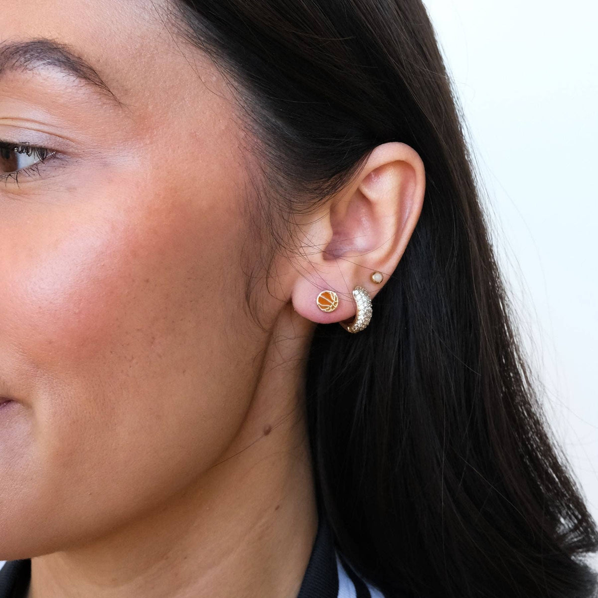 Basketball Stud Earrings: Gold