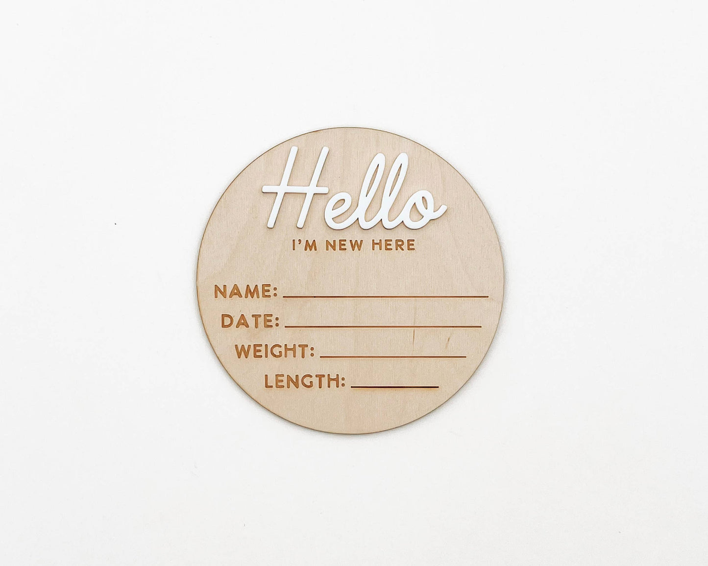 Birth Detail Announcement Sign I Hello I'm New Here