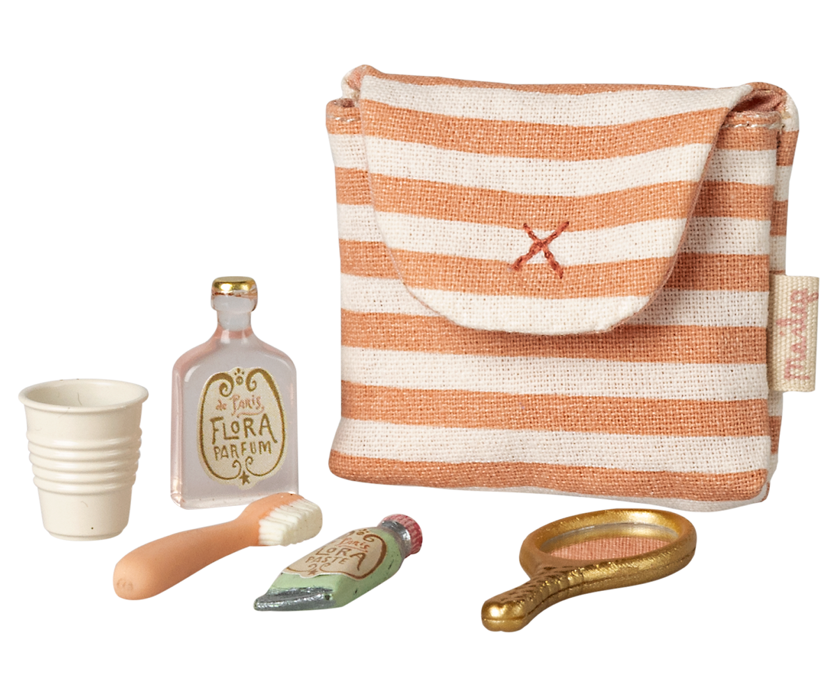 Mouse Toothbrush Set in Bag | Coral Stripe