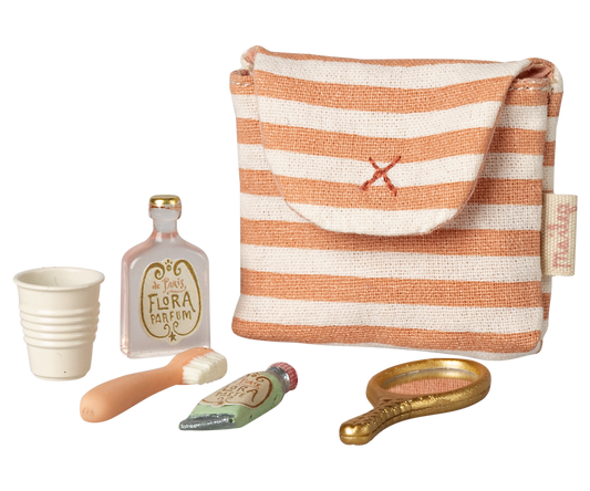 Mouse Toothbrush Set in Bag | Coral Stripe