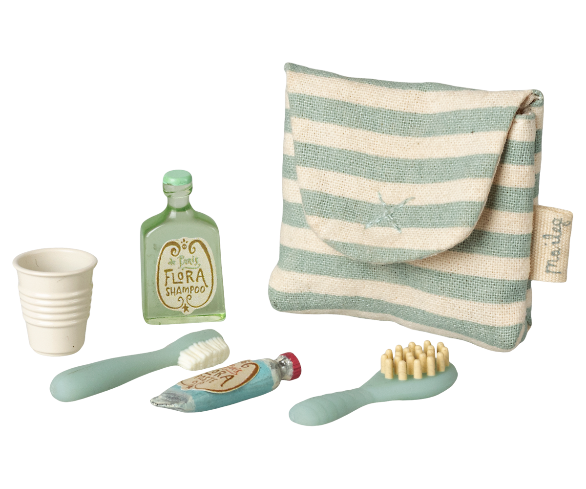 Toothbrush Set in Bag | Blue Stripe