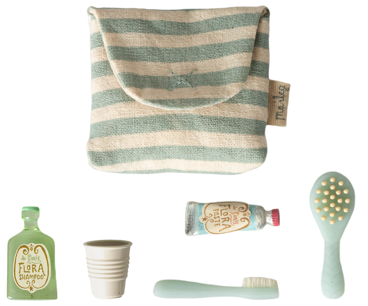 Toothbrush Set in Bag | Blue Stripe