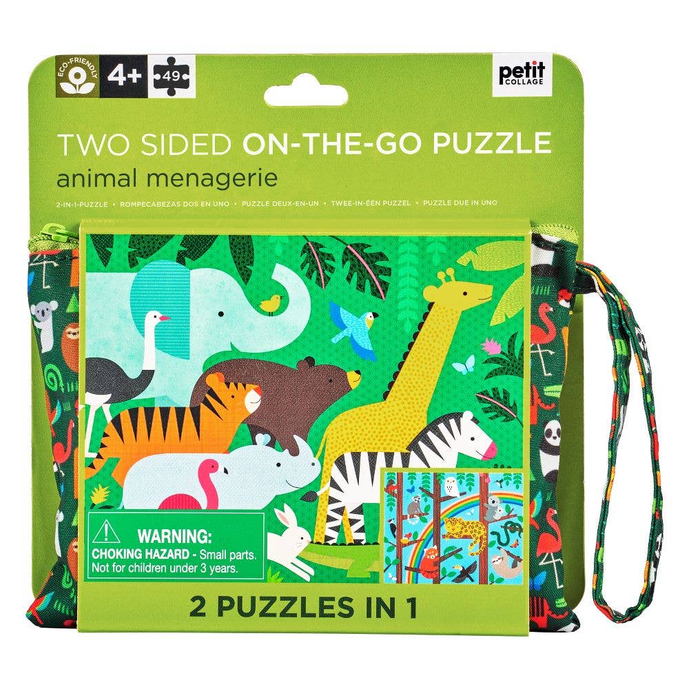 Two Sided On-The-Go Puzzle I Animal Menagerie