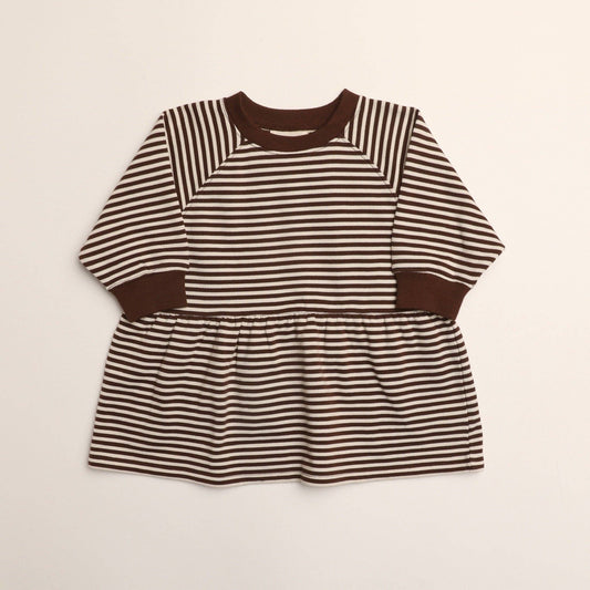 Kelsey Dress | Turtledove Chocolate Stripe