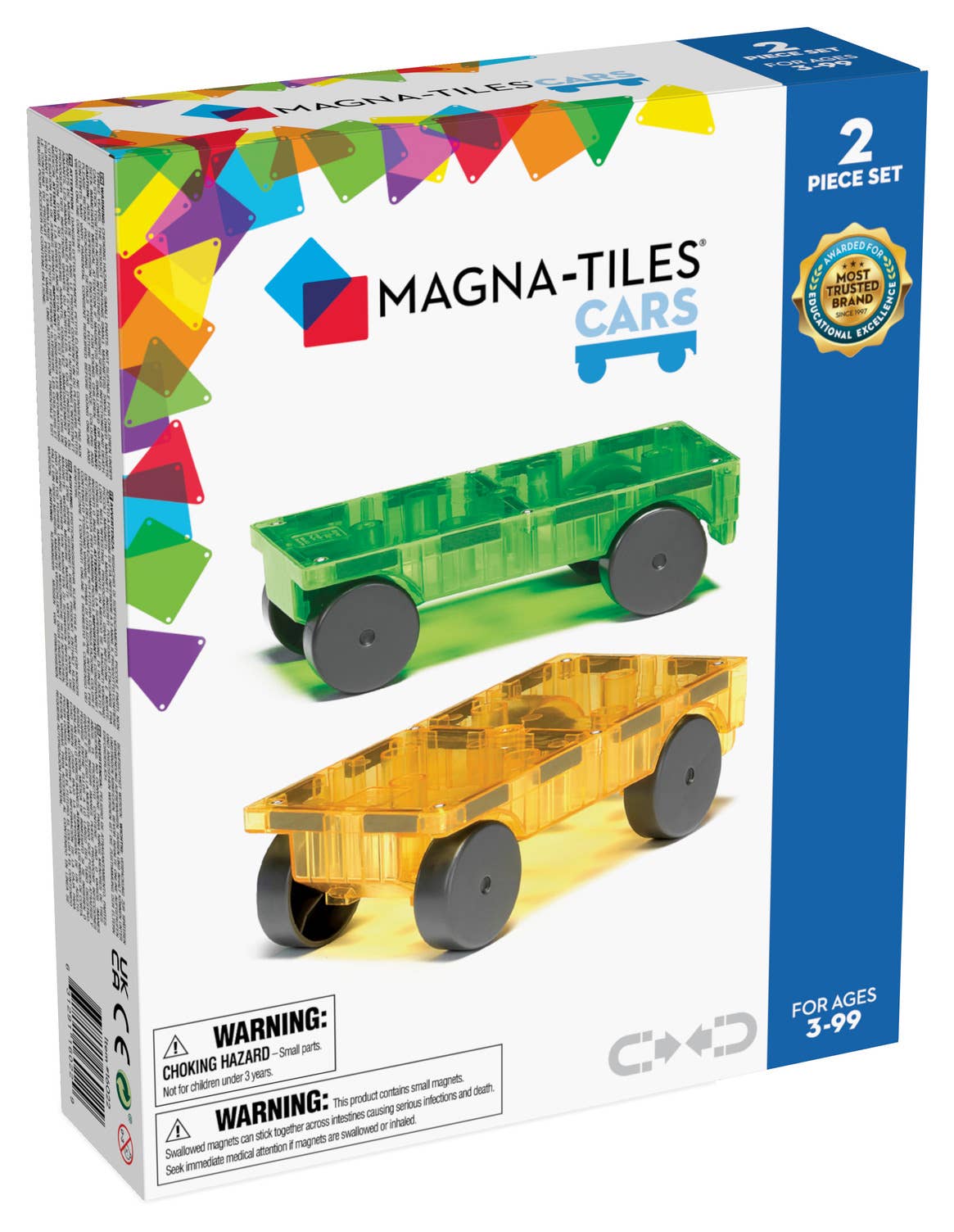 Magna-Tiles Cars I Green & Yellow