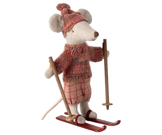 Big Sister Winter Mouse With Ski Set I Rose