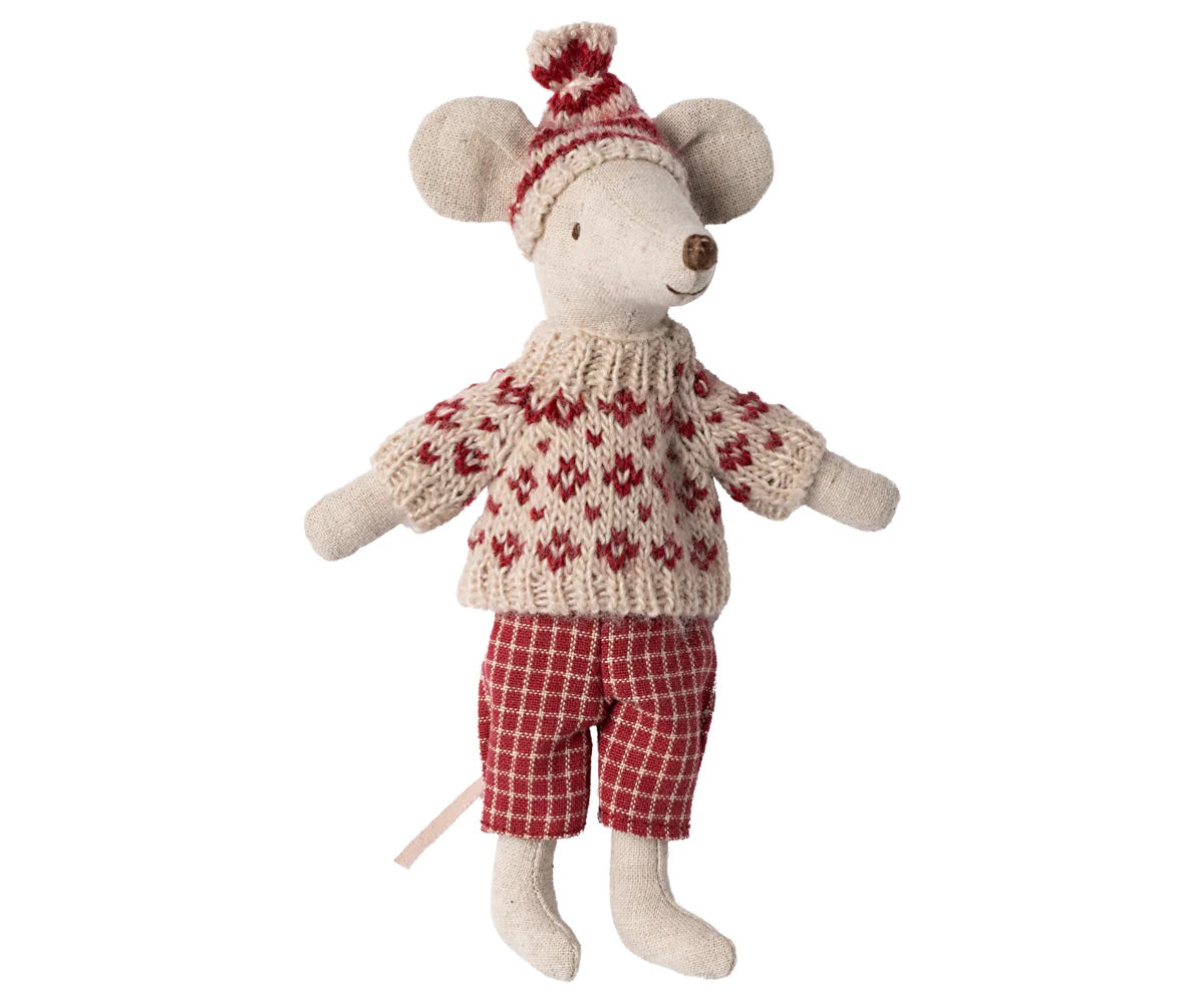 Mum Winter Mouse With Ski Set I Red