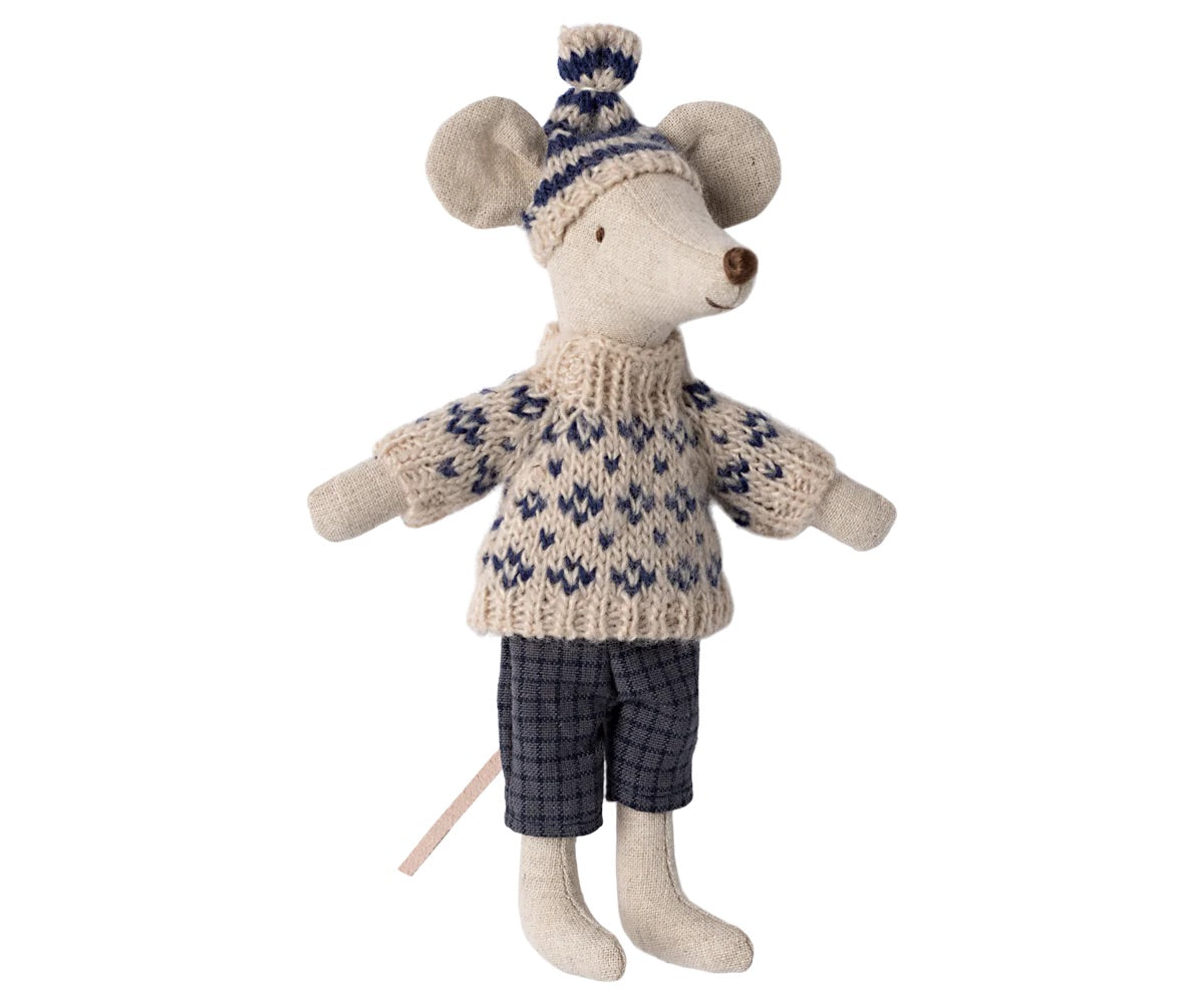 Dad Winter Mouse With Ski Set I Blue