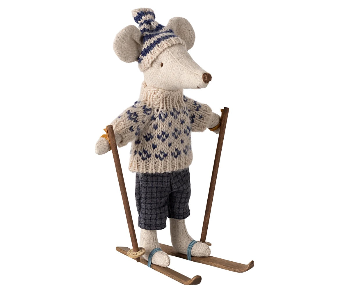 Dad Winter Mouse With Ski Set I Blue