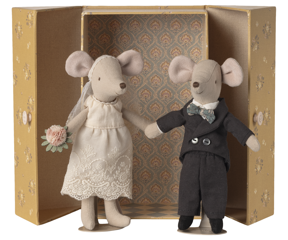 Wedding Mice Couple in Box | Mum and Dad